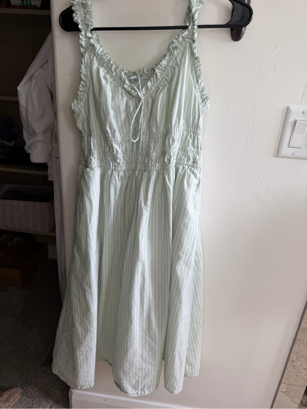 Old Navy Mint Green Striped Ruffle Sundress